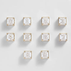 Block Party Varsity Number Custom Bracelet - White Double Digit