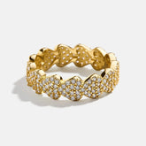 18K Gold Heart Pavé Ring - Heart