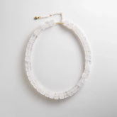 Jess Square Beaded Necklace - White Quartz