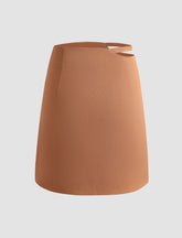 Light Brown Waist Cut Out Skirt