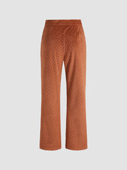 Brown Striped Detail Pants