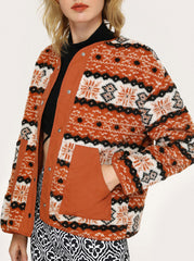 Retro Striped Button Up Jacket
