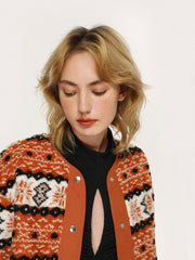 Retro Striped Button Up Jacket