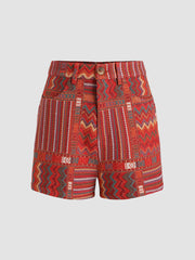 Boho Geometric Mini Shorts
