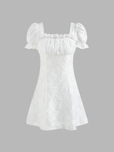 Solid Floral Lace Mini Dress