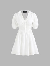 Solid Short Sleeve Mini Dress