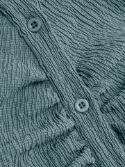 Solid Texture Collar Crop Top