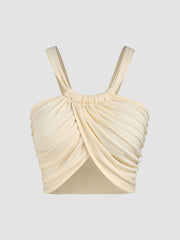 Rib Solid Cross Crop Top
