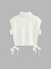 Solid Cable Knit Crop Vest