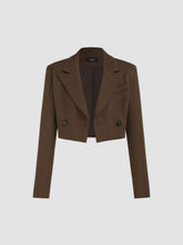 Solid Collar Crop Blazer