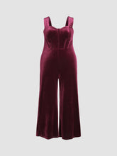 Velvet Retro Solid Jumpsuit Curve & Plus