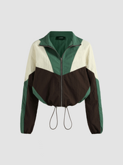 Zip Through Color Block Windbreaker