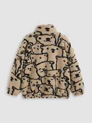 All Over Print Faux Fur Jacket Curve & Plus