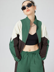 Zip Through Color Block Windbreaker