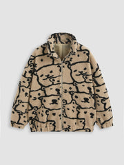 All Over Print Faux Fur Jacket Curve & Plus
