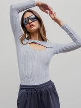 Rib Solid Cut Out Bodycon Bodysuit