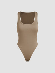 Solid Square Neck Bodysuit