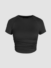 Jersey Ruched Crop Tee