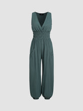 V-neck Shirred Pocket Jogger Jumpsuit