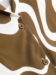 Geometric Collar Short Sleeve Blouse Curve & Plus