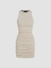 Ruched Knit Sleeveless Mini Dress