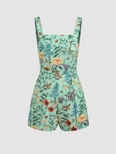 Lightweight Corduroy Floral Button Romper