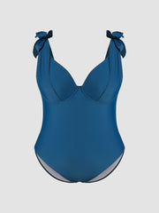 Knotted Underwire One Piece Swimsuit Curve & Plus