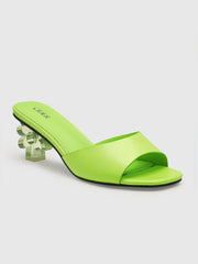 Transparent Flower Shaped Heeled Sandals