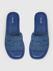 Faux Leather 3D Heart Slide Sandals
