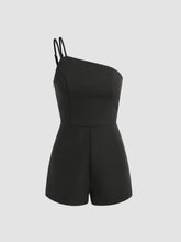 Asymmetrical Neck Wide Leg Romper