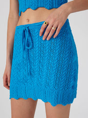 Knit Knotted High Waist Mini Skirt