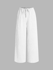 Drawstring Pull-on Wide Leg Pants