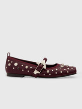 Rivet Decor Buckle Strap Square Toe Mary Jane Flats