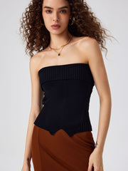 Tube Solid Knitted Crop Top