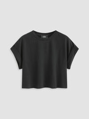 Round Neckline Solid Short Sleeve Top