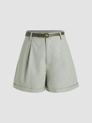 Belted High Waist Trouser Short