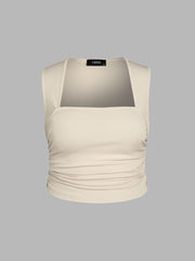 Ruched Square Neck Tank Top Curve & Plus