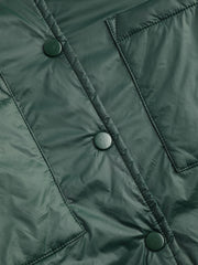 Collar Solid Button Puffer Jacket