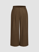 Corduroy Mid Waist Pleated Wide Leg Trousers Curve & Plus