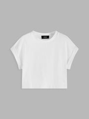 Round Neckline Solid Short Sleeve Top