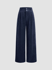Corduroy Cropped Pleated Trouser