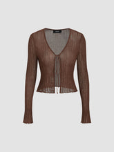 Solid Textured Knotted Cardigan