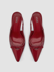 FAUX LEATHER POINTED TOE HEELS