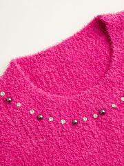Knit Round Neckline Solid Long Sleeve Top Curve & Plus