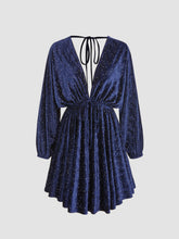 V-neck Star Drawstring Mini Dress
