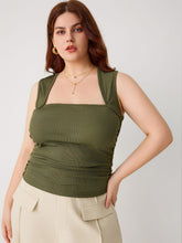 Ruched Square Neck Tank Top Curve & Plus