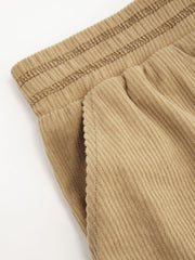 Corduroy Elastic Waist Pocket Mini Skirt