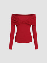 Twist Off-shoulder Knitted Top