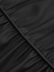 V-neck Solid Knitted Ruffle Midi Dress