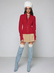 Corduroy Elastic Waist Pocket Mini Skirt